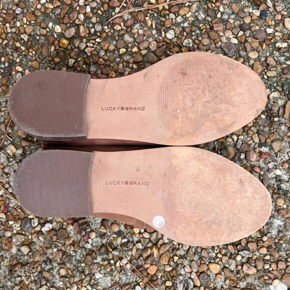 Lucky Brand Brown Leather Loafers sz 7.5 - Picture 2 of 5